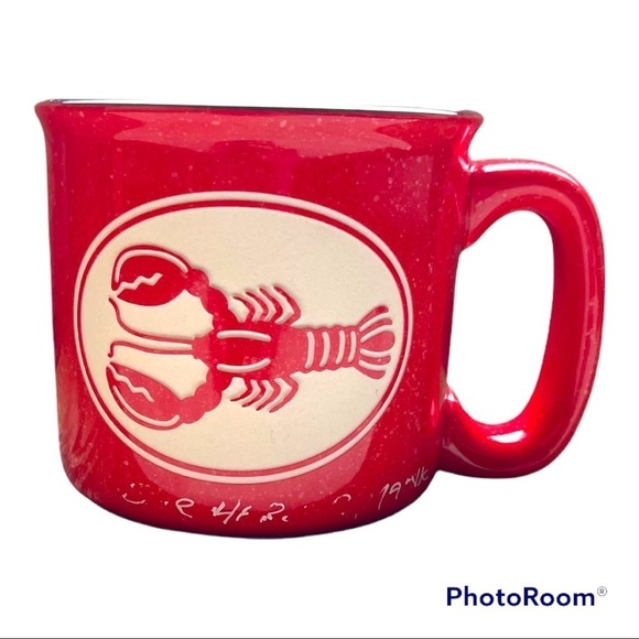 Cape Shore Red Etched Lobster 15 Ounce Coffee Tea Mug Cup - Picture 1 of 6